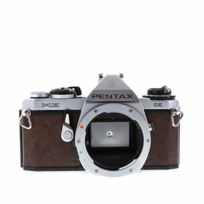Pentax ME SE 35mm Camera Body, Chrome with Brown Leather