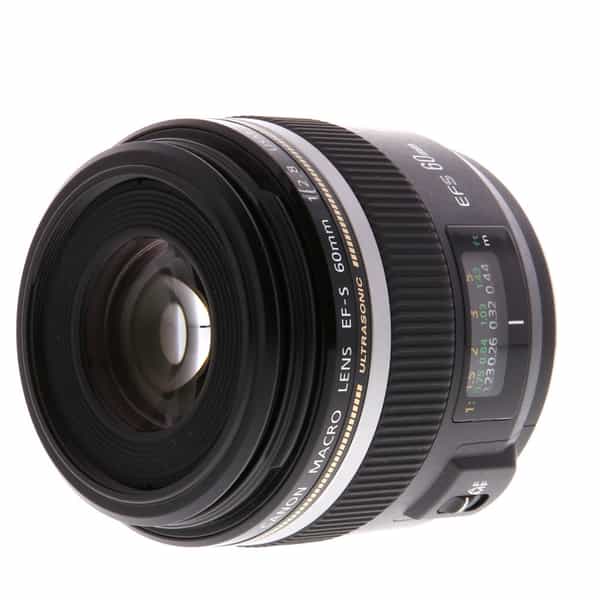 Canon EF-S 60mm f/2.8 Macro USM Autofocus APS-C Lens, Black {52} - With  Caps - LN-