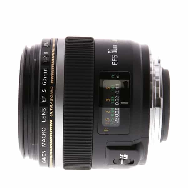 Canon EF-S 60mm f/2.8 Macro USM Autofocus APS-C Lens, Black {52} - With  Caps and Hood - EX+