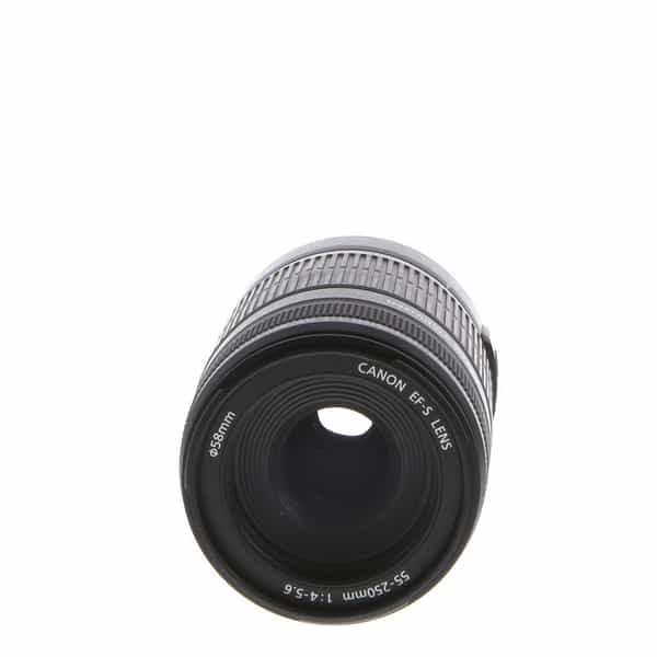 Canon EF-S 55-250mm f/4-5.6 IS Autofocus APS-C Lens, Black {58} - With Caps  - LN-