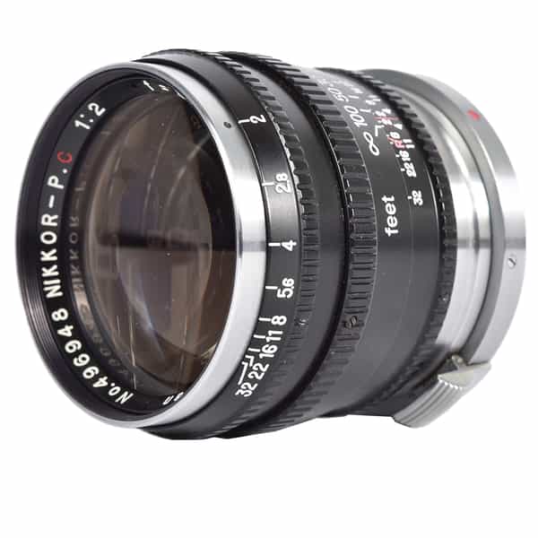 Nikon 8.5cm (85mm) f/2 Nikkor-P.C Nippon Kogaku Japan Lens for Rangefinder, Black/Chrome {48}
