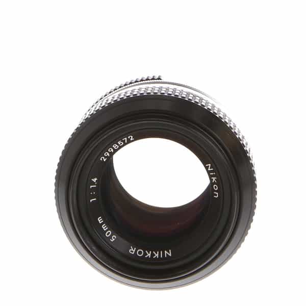 カメラ レンズ(単焦点) Nikon 50mm f/1.4 NIKKOR Non AI Manual Focus Lens {52} - With Caps - BGN