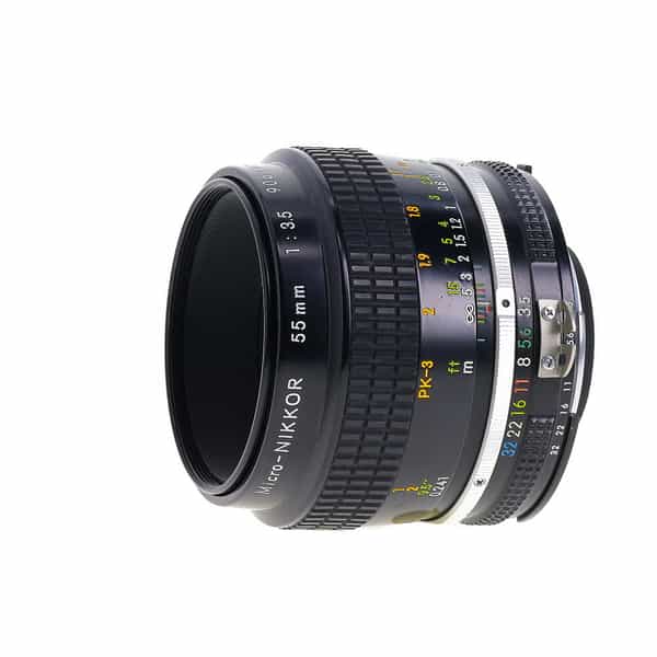 Nikon 55mm f/3.5 Micro-NIKKOR AI Manual Focus Lens {52} - Focus Stiff;  Front Filter Ring Damaged - BGN