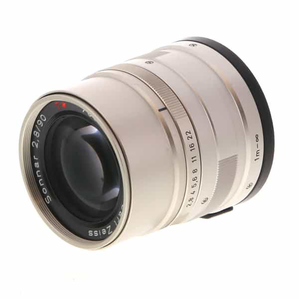 Contax 90mm f/2.8 Zeiss Sonnar T* Lens for G-Series, Titanium {46} - With  Case and Caps - EX+