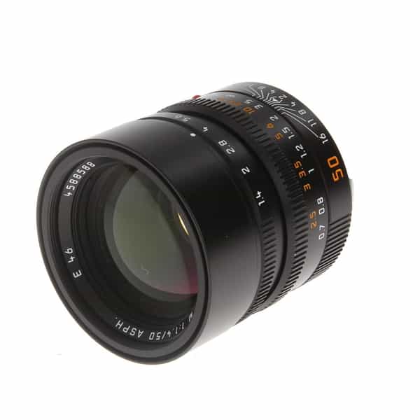 Leica 50mm f/1.4 Summilux-M ASPH. M-Mount Lens with Built-In Hood, Germany,  Black, 6-Bit {E46} 11891 - With Case and Caps; Made in Germany - LN-