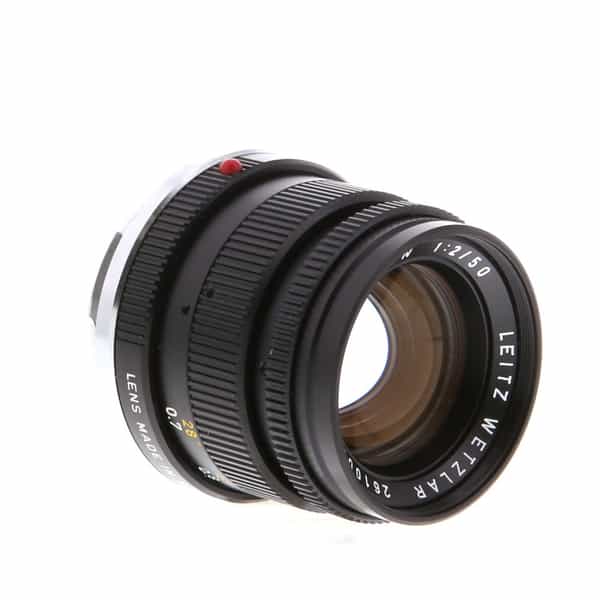 Leica 50mm f/2 Summicron Wetzlar Rigid M-Mount Lens, Germany, Black {E39}  11817 - Front Ring Damage - BGN