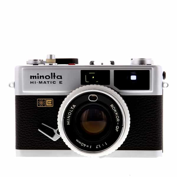 Minolta HI-Matic E 35mm Camera, Chrome, (40mm f/1.7 Rokkor QF Lens),  (Battery Not Available) - EX