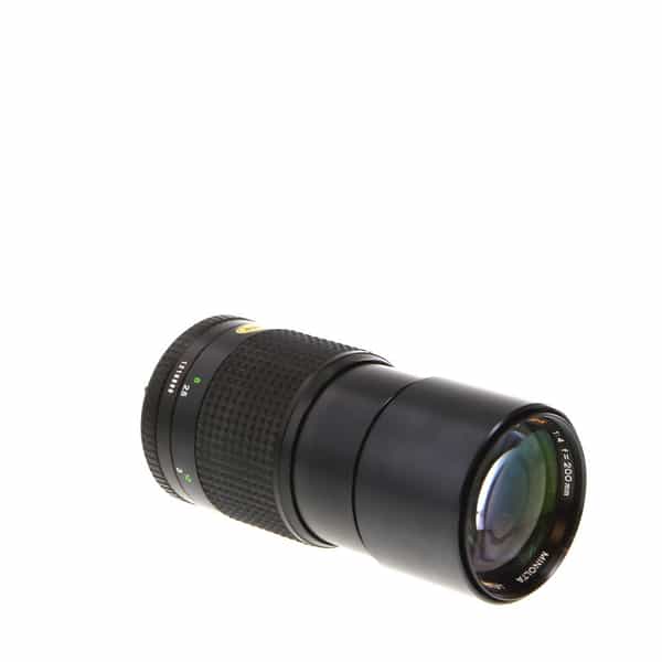 Minolta 200mm F/4 Tele Rokkor-X MD Mount Manual Focus Lens {55} - With Caps  - EX+