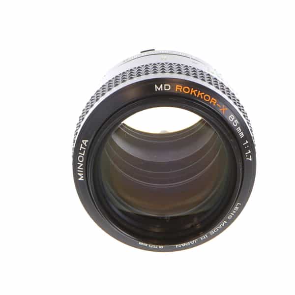 Minolta 85mm F/1.7 Rokkor-X MD Mount Manual Focus Lens {55} - With Caps and  Hood - EX