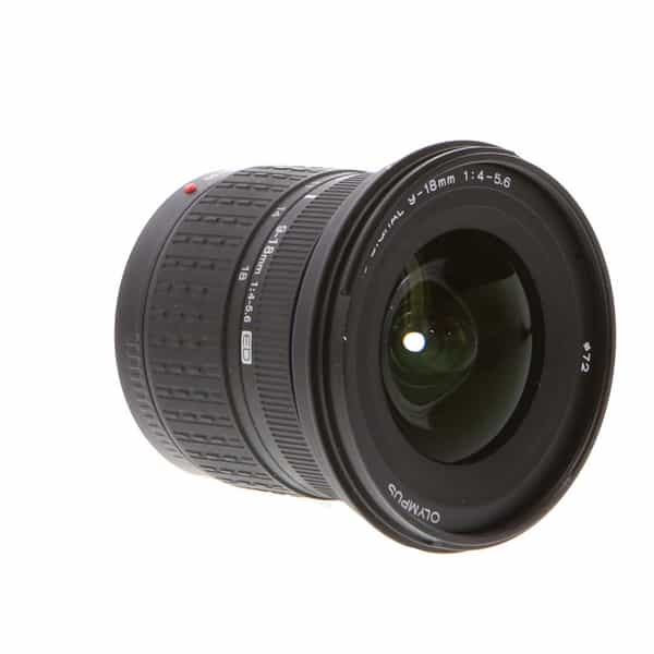 Olympus Zuiko Digital 9-18mm f/4-5.6 ED AF Lens for Four Thirds System  (requires mount adapter for use on MFT) {72} - With Caps and Hood - LN-