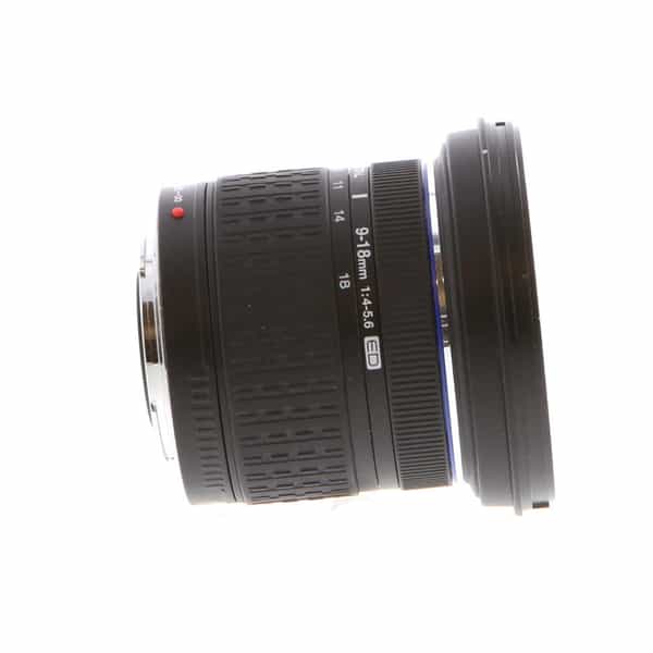 Olympus Zuiko Digital 9-18mm f/4-5.6 ED AF Lens for Four Thirds System  (requires mount adapter for use on MFT) {72} - With Caps and Hood - LN-