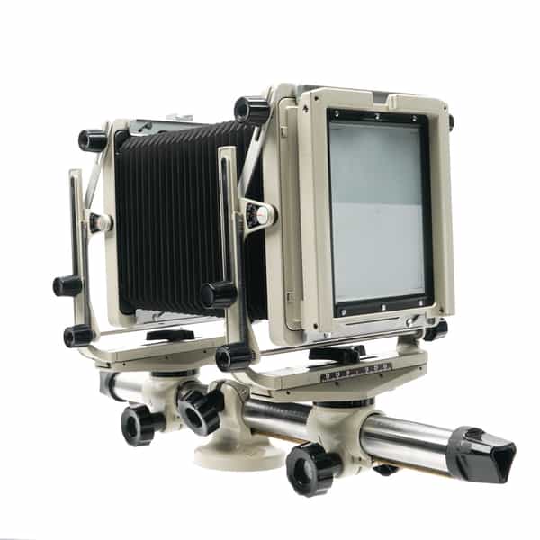 Toyo 4x5 45S Monorail View Camera Body, (Early Model) Off White with Chrome Rail