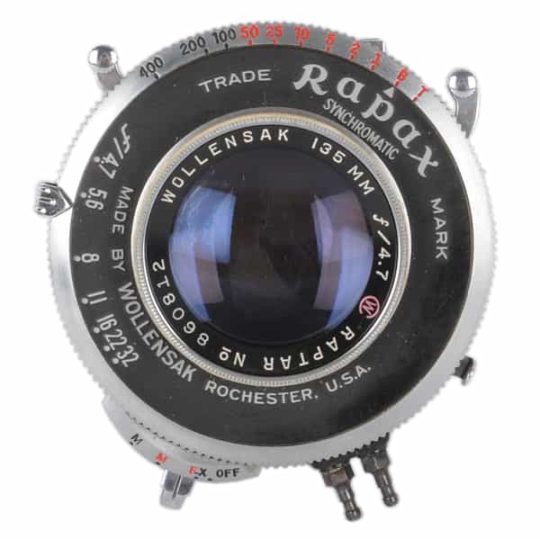 Wollensak 135mm f/4.7 Raptar Rapax BT Bipost (35 MT) 4X5 Lens 