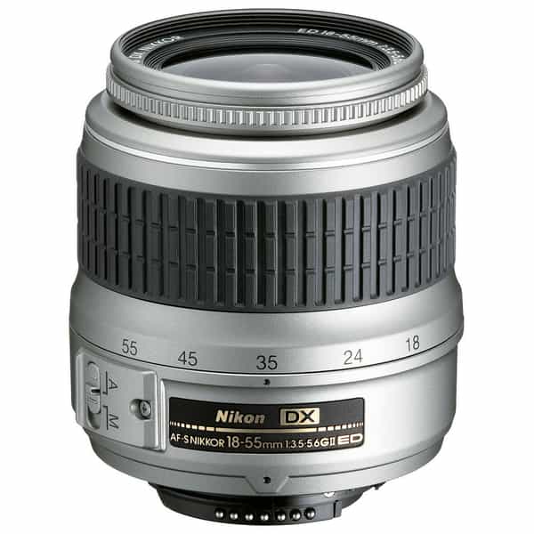 Nikon AF-S DX Nikkor 18-55mm f/3.5-5.6 G ED II Autofocus APS-C Lens, Silver {52}