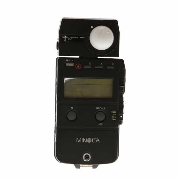 Minolta Flash Meter IV with Spherical Diffuser (Ambient/Flash) - With Case,  Diffuser Disk, Reflector Disk - BGN
