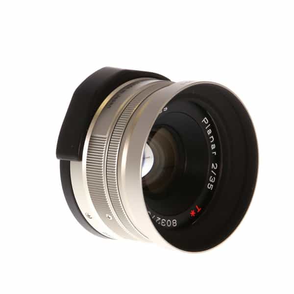 Contax 35mm f/2 Zeiss Planar T* Lens for G-Series, Titanium {46} (for G2,  Modified G1 Body) - With Case, Caps and Hood - EX