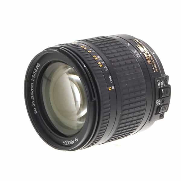 Nikon AF NIKKOR 28-200mm f/3.5-5.6 G ED Autofocus IF Lens, Black {62} -  With Caps and Hood - EX