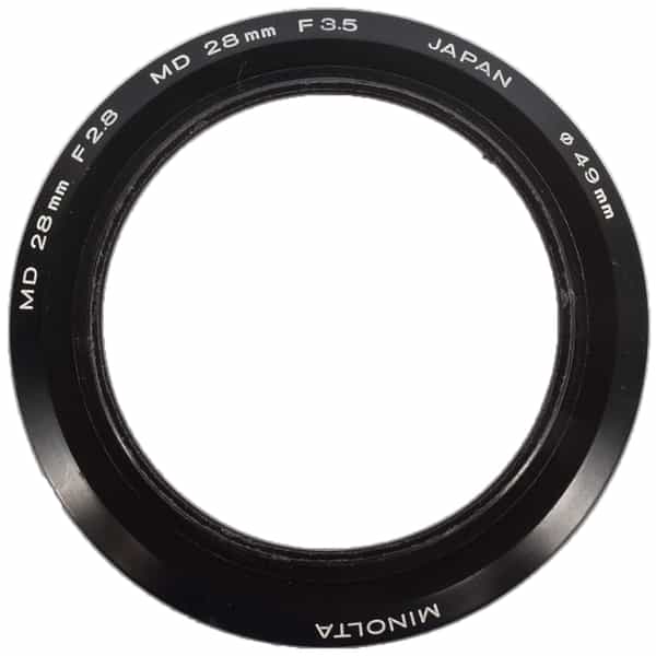 Minolta 28 F/2.8, F3.5 MD Plastic Screw-On (49) Lens Hood