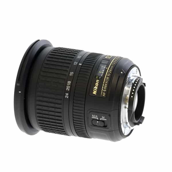 Nikon AF-S DX Nikkor 10-24mm f/3.5-4.5 G ED Autofocus APS-C Lens, Black  {77} - With Caps and Hood - LN-