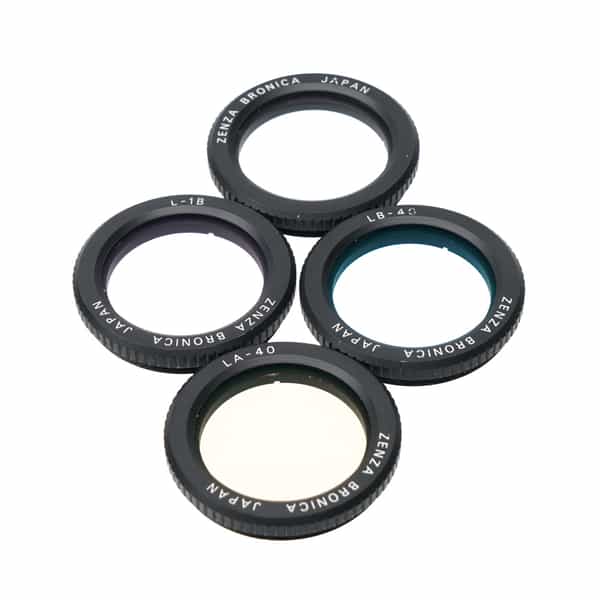 Bronica 32.5mm Set Of 4 Filters (LA-40, LB-40, L-1B, Clear) For 30MM F/3.5 PE
