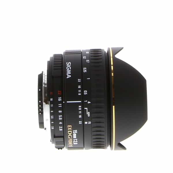Sigma 15mm f/2.8 EX DG Fisheye Autofocus Lens for Nikon {Gel} - With Case  and Caps - LN-