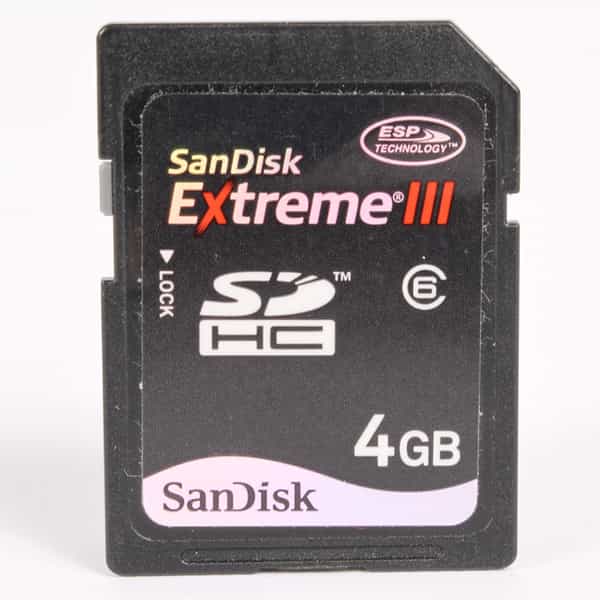 Sandisk 4GB Class 6 Extreme III SDHC Memory Card