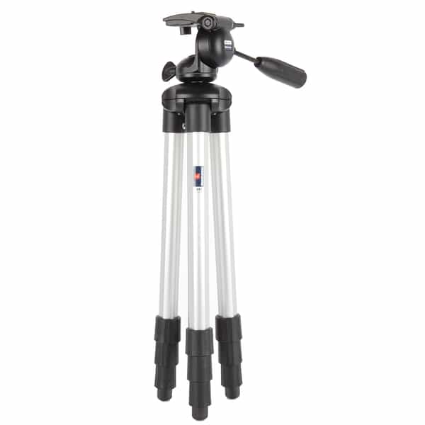 Manfrotto 390 Junior Aluminum Tripod with Integrated 390 3-Way Head, 4-Section, Chrome, 22-63.5 in. 