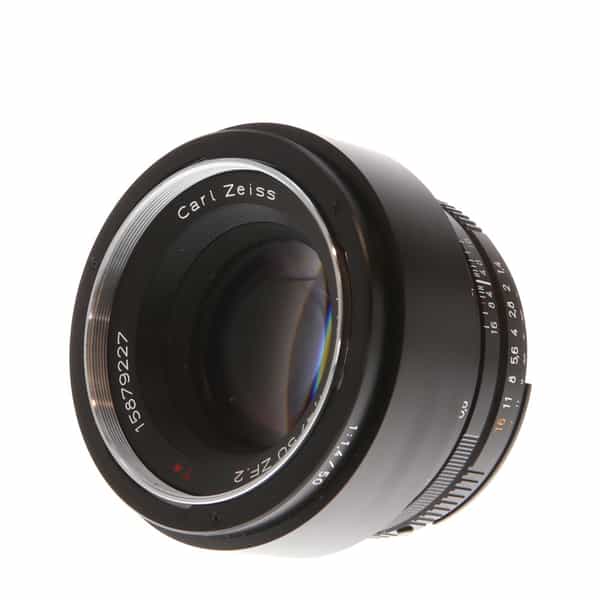 Zeiss 50mm f/1.4 ZF.2 Planar T* AIS Manual Focus Lens for Nikon F-Mount  {58} (CPU Contacts) - With Caps and Hood - EX