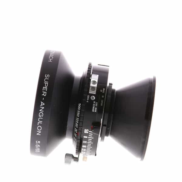 Schneider-Kreuznach 65mm f/5.6 Super-Angulon MC BT Copal 0 (35MT) 4X5 Lens  - With Caps - BGN