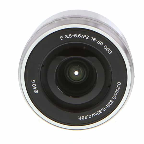 Sony E 16-50mm f/3.5-5.6 PZ OSS Autofocus APS-C Lens for E-Mount, Silver  {40.5} SELP1650 - With Caps - EX+