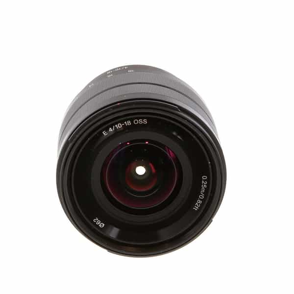 Sony E 10-18mm f/4 OSS Autofocus APS-C Lens for E-Mount, Black [62] SEL1018  - With Caps and Hood - LN-