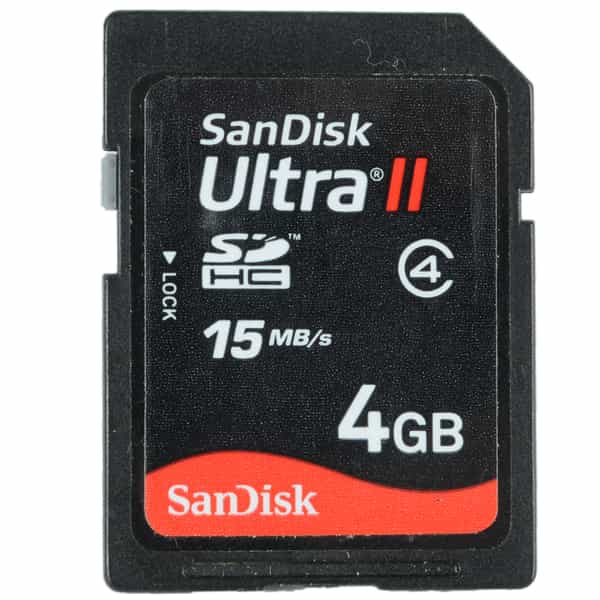 Sandisk 4GB Ultra II SDHC 15 MB/s Class 4 Memory Card