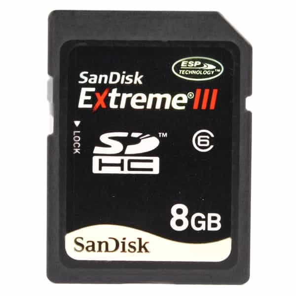 Sandisk Extreme III 8GB Class 6 SDHC Memory Card