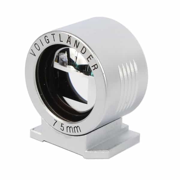 Voigtlander Brightline Finder for 75mm Lens, Silver Metal, Straight Sides, Round (2nd Version)
