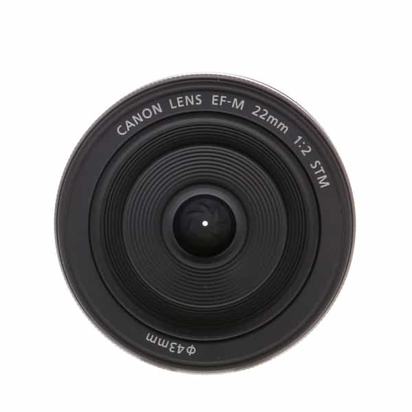 Canon 22mm f/2 STM Lens for EF-M Mount, Graphite Black {43} - With Caps -  EX+