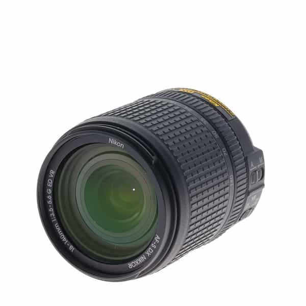 Nikon AF-S DX Nikkor 18-140mm f/3.5-5.6 G ED IF VR Autofocus APS-C Lens,  Black {67} - With Caps, Case and Hood - EX+