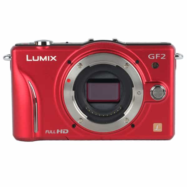 Panasonic Lumix DMC-GF2 Mirrorless MFT (Micro Four Thirds) Camera Body, Red {12.1MP}
