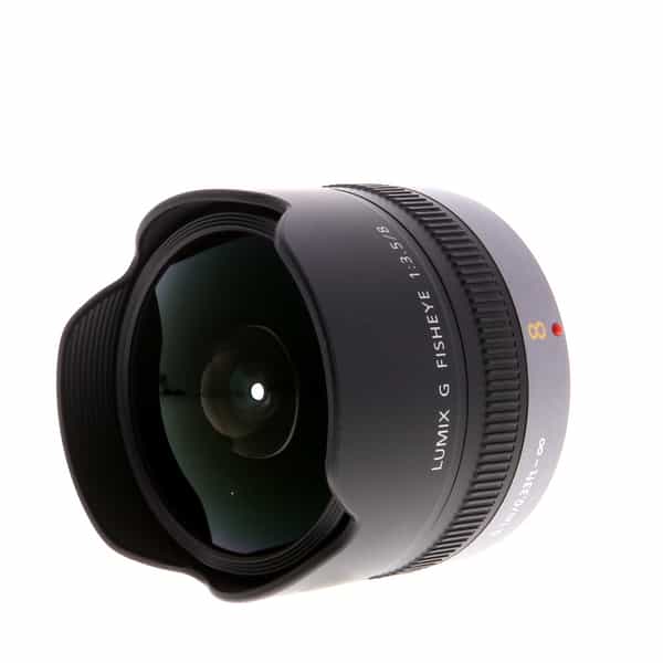 Panasonic Lumix G 8mm f/3.5 Fisheye Autofocus Lens for MFT (Micro Four  Thirds), Black/Dark Silver {Rear Gel} - With Caps - LN-