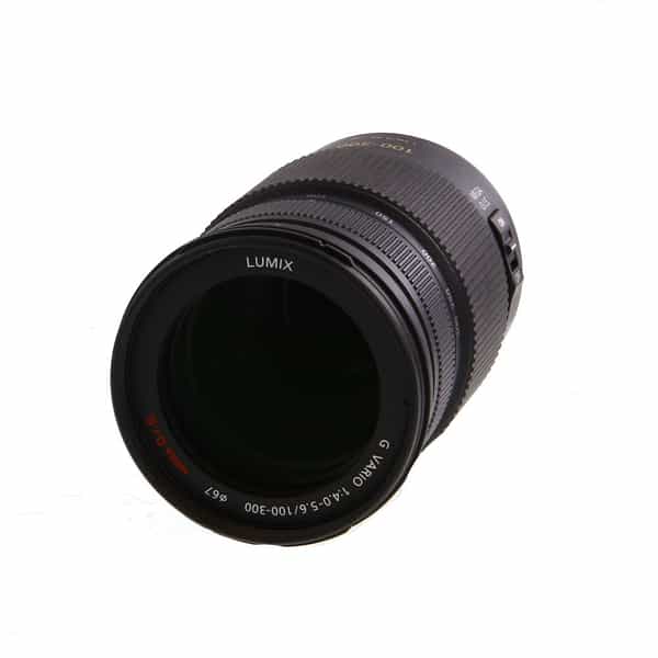 Panasonic Lumix G Vario 100-300mm f/4-5.6 Mega O.I.S. Lens for MFT (Micro  Four Thirds), Black {67} - With Caps, Case and Hood - LN-