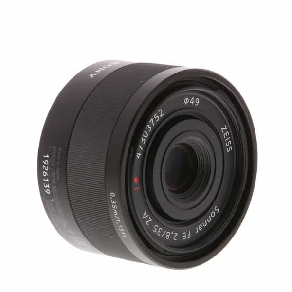 Sony Zeiss Sonnar T* FE 35mm f/2.8 ZA Full-Frame Autofocus Lens for  E-Mount, Black {49} SEL35F28Z - With Caps and Hood - EX+