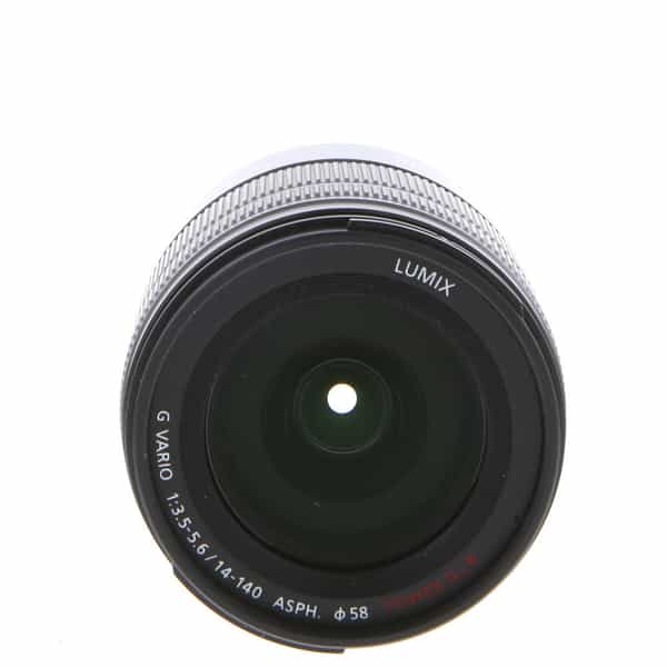 Panasonic Lumix G Vario 14-140mm f/3.5-5.6 ASPH. Power O.I.S. Autofocus  Lens for MFT (Micro Four Thirds), Black {58} - With Caps and Hood - EX