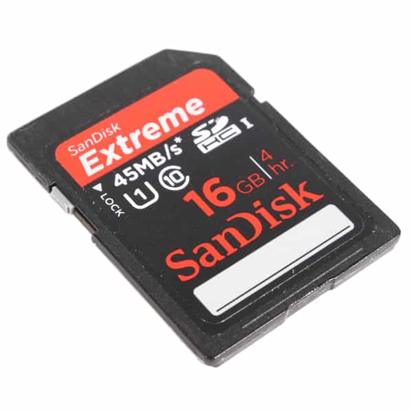 Sandisk 16GB I 45 MB/s Class 10 UHS 1 Extreme SDHC Memory Card 