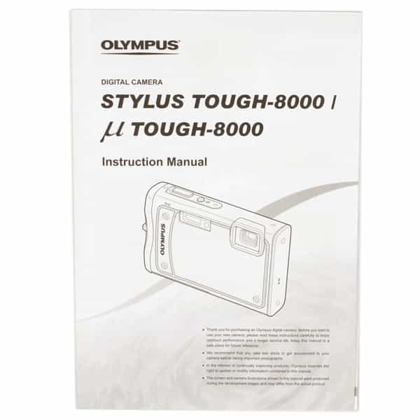 Olympus Stylus Tough 8000 I/Tough 8000 Instructions