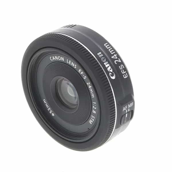 Canon EF-S 24mm f/2.8 STM Autofocus APS-C Lens, Black {52} - With Caps - EX+