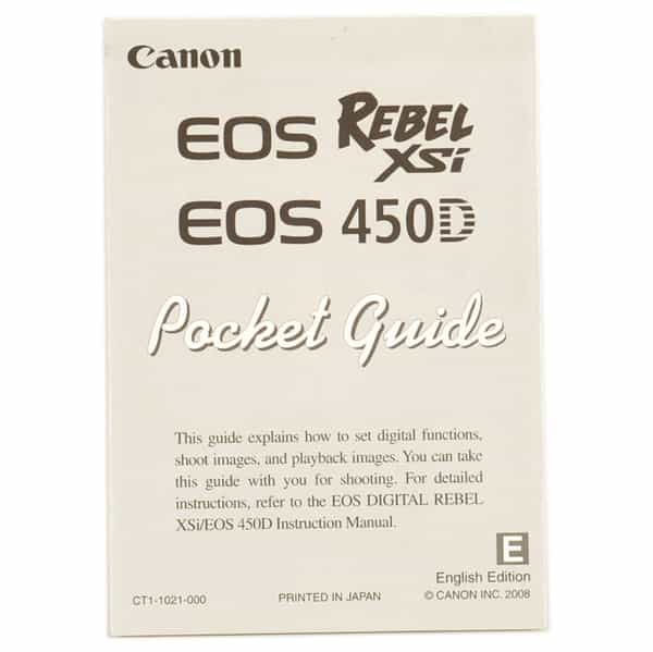 Canon EOS Rebel XSI/EOS 450D Pocket Guide Instructions