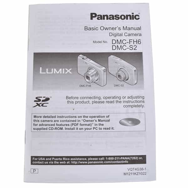Panasonic FH6/S2 Instructions