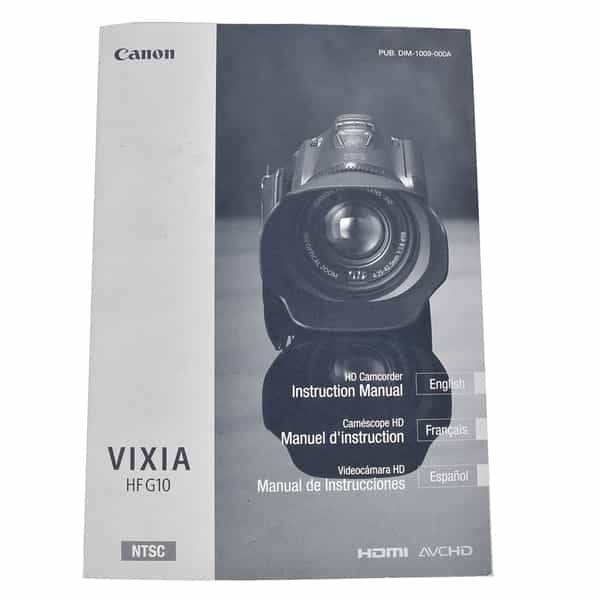 Canon Vixia HFG10 Instructions