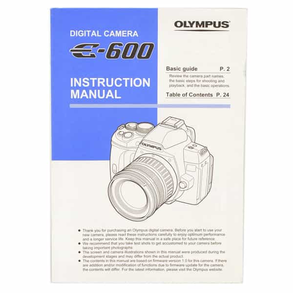 Olympus E-600 Instructions