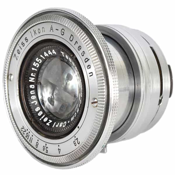 Zeiss 50mm (5CM) F/2.8 Tessar Jena Collapsible Chrome Lens for Contax Rangefinder 