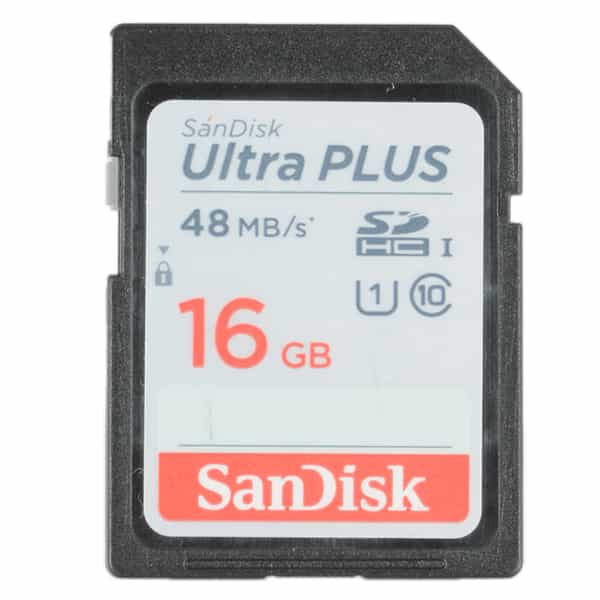 Sandisk Ultra PLUS 16GB 48 MB/s Class 10 UHS 1 SDHC I Memory Card 